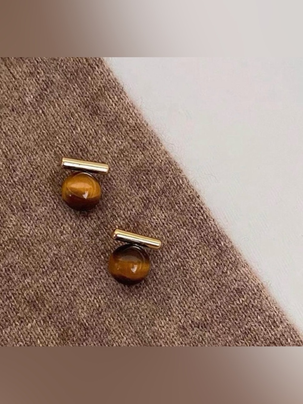 tiger eye stud earrings